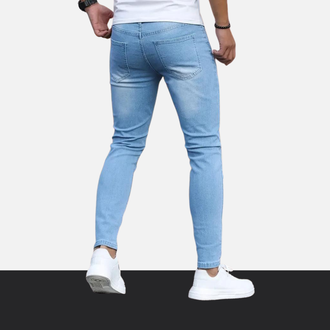 LIGHTWEIGHT STRETCH JEANS - BLUE