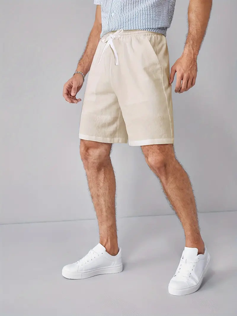 AURELIEN LINEN SHORTS - BEIGE